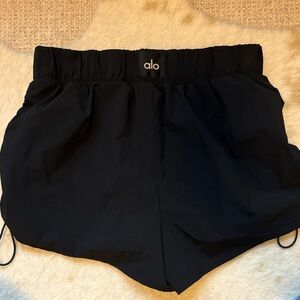 ALO Yoga Women's Black Athletic Shorts with side cinch